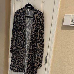 Amaryllis Gray Animal Print Cardigan